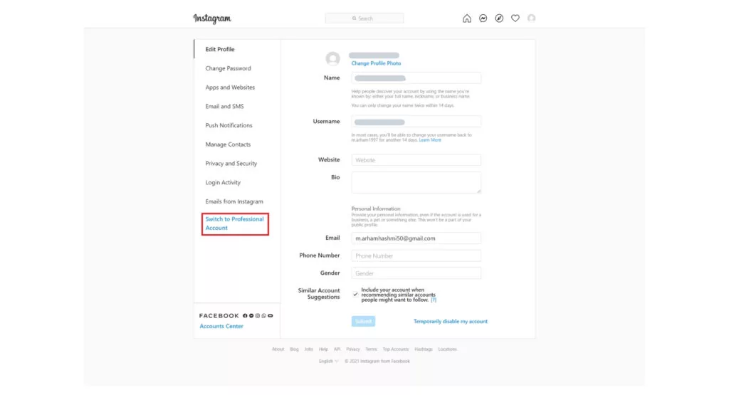 Instagram business account setup